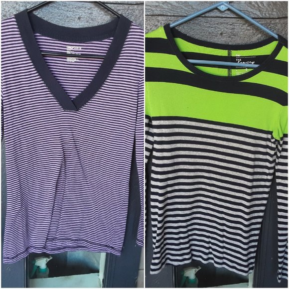 Bundle of 2 Gap Long Sleeved Striped Shirts - Picture 1 of 8
